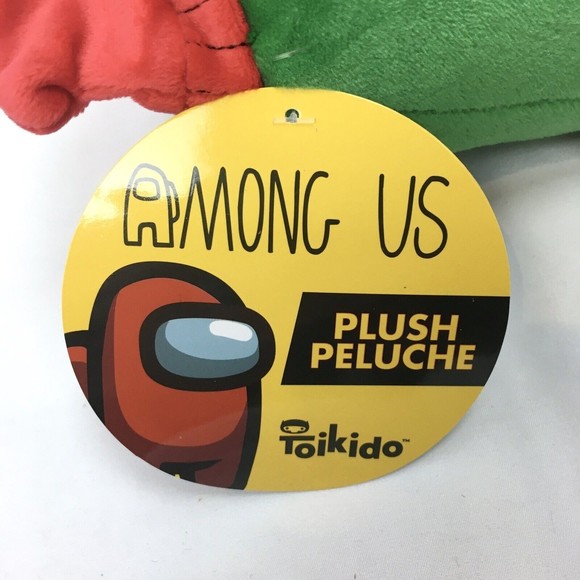 NWT Among Us Plush Green Red Beanie Hat Toikido 6” Toy - Picture 3 of 4